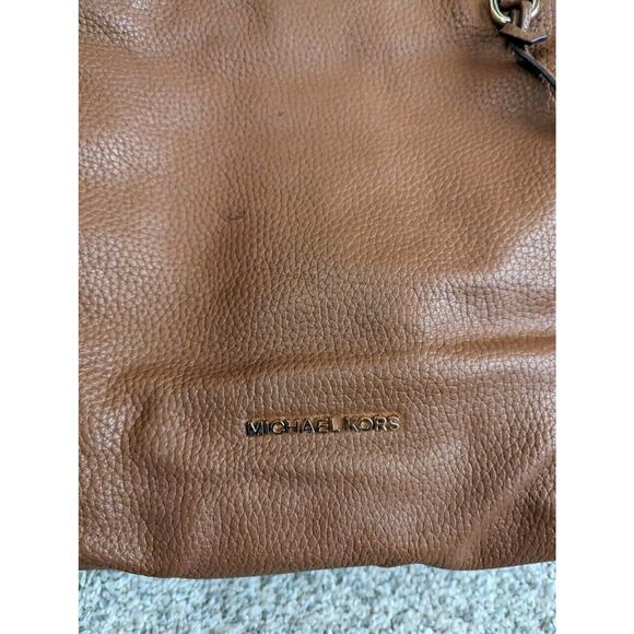 Michael Kors Jet Set Travel Bag Brown Purse Medium NS Chain Leather Satchel - Picture 14 of 14